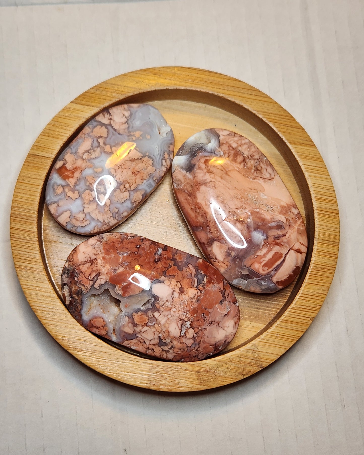 Pink "Cotton Candy" Agate Palm Stone