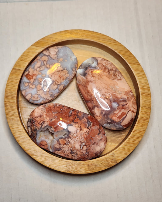 Pink "Cotton Candy" Agate Palm Stone