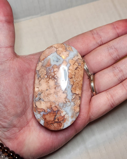 Pink "Cotton Candy" Agate Palm Stone