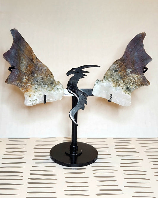 Moss Agate Dragon Wings