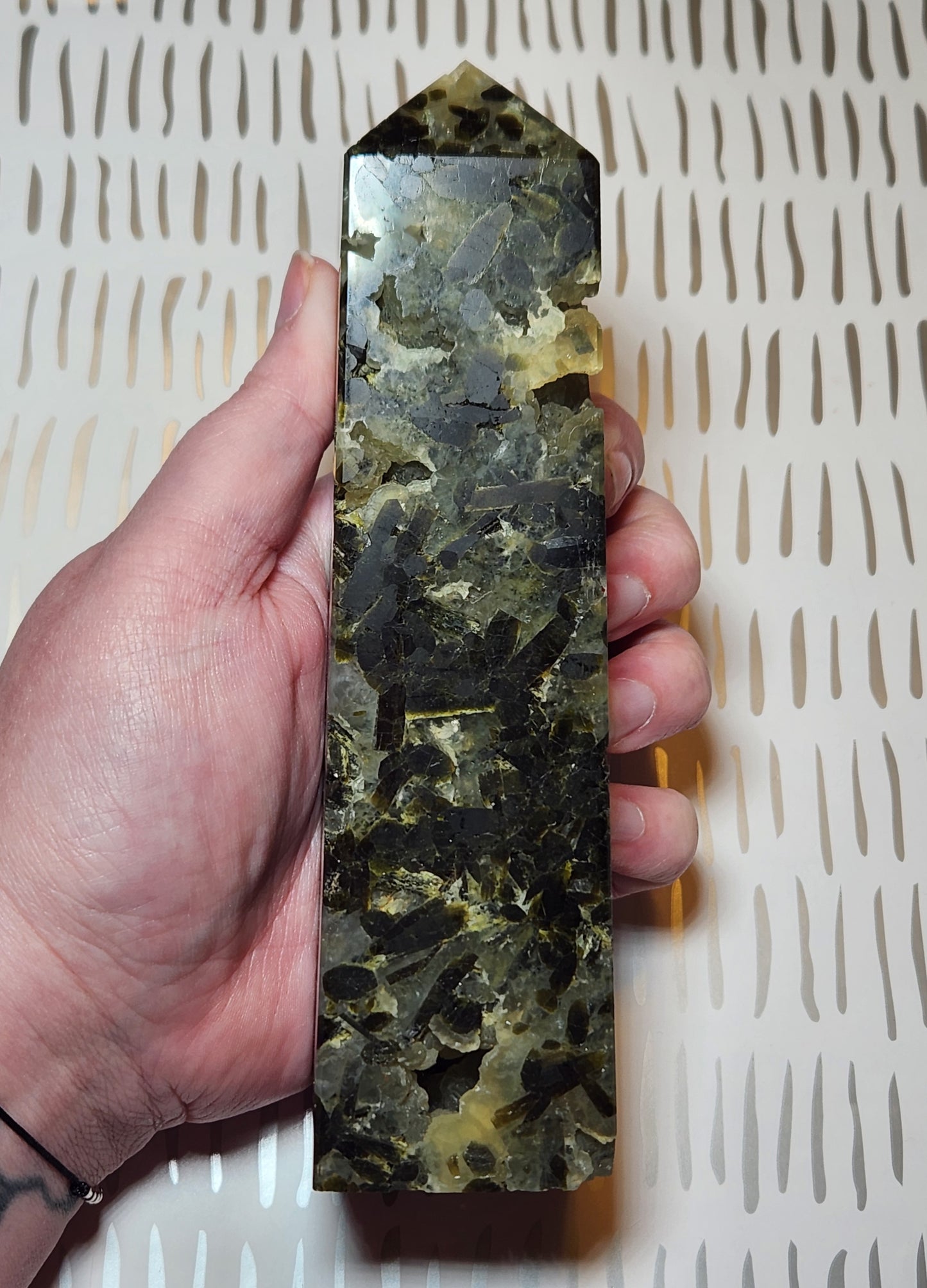 Prehnite with Epidote Tower