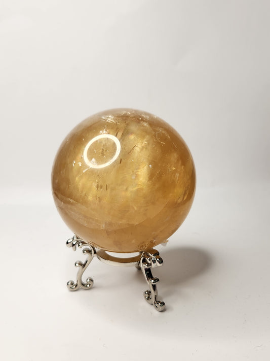 Honey Calcite Sphere