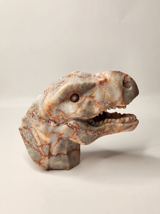 Red Vein Jasper T-Rex Head