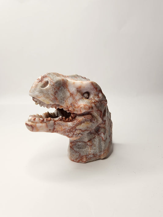 Red Vein Jasper T-Rex Head