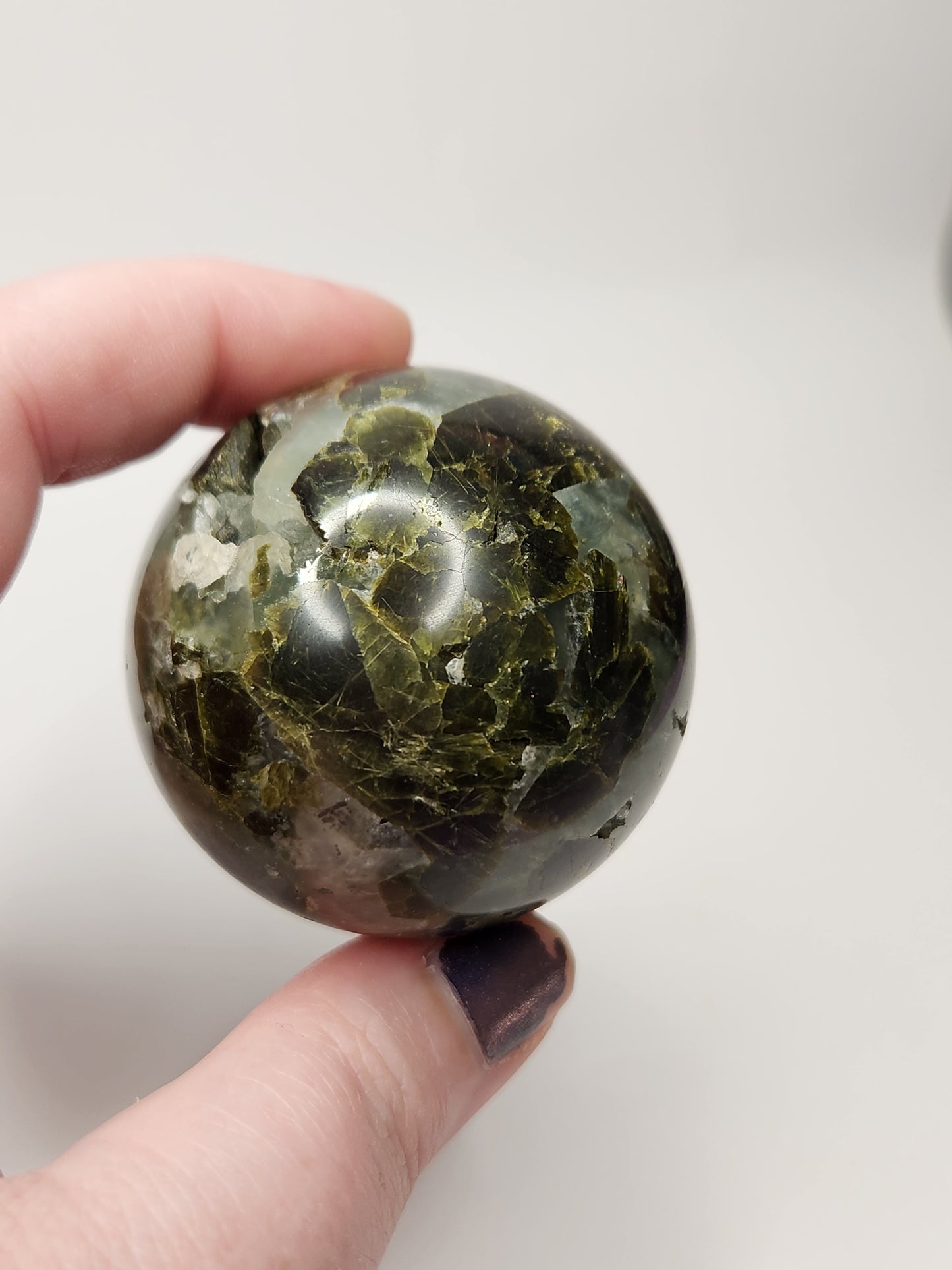 Prehnite with Epidote Sphere