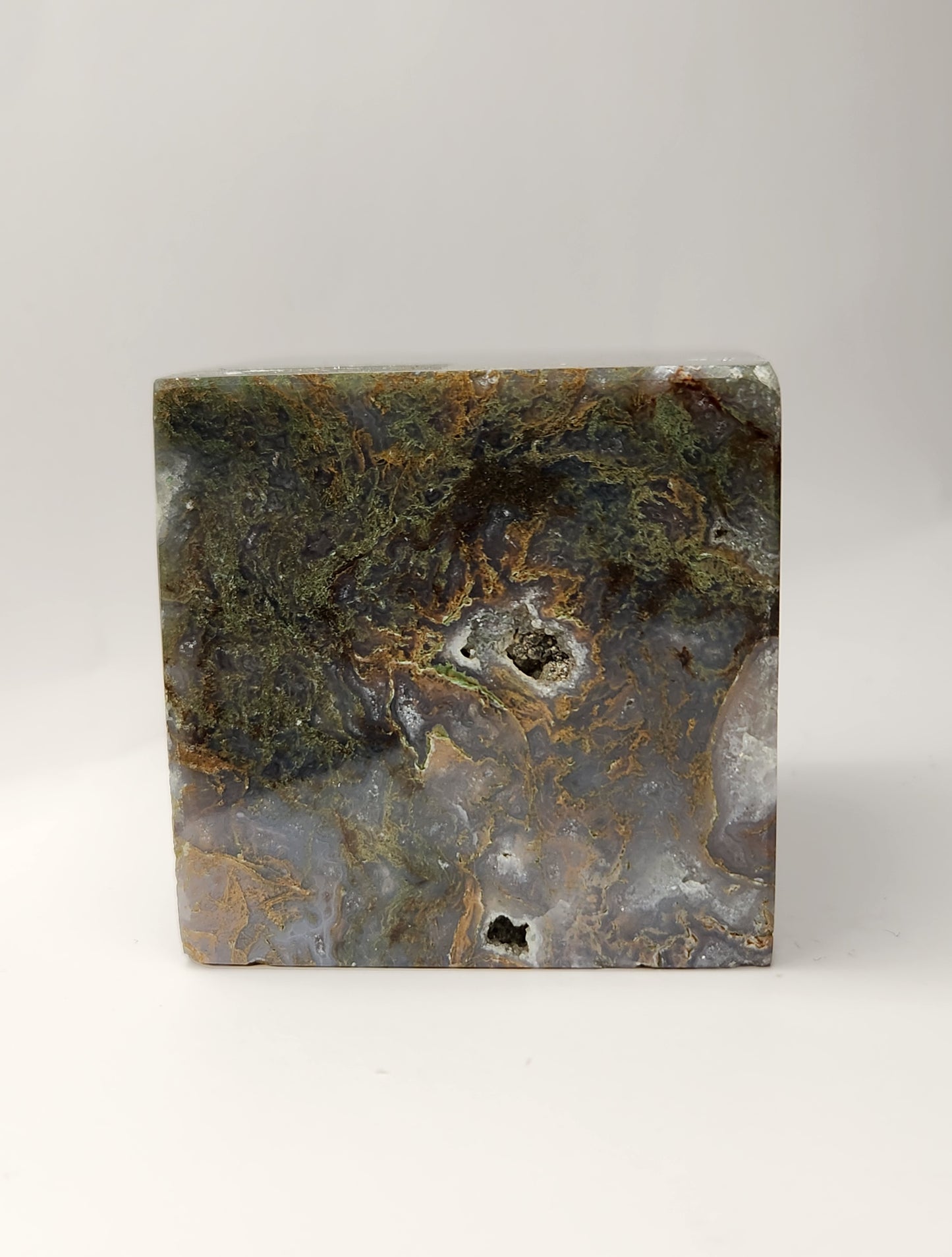 Moss Agate Floating Cube