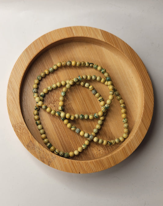 Yellow Unakite Bracelet - 4mm