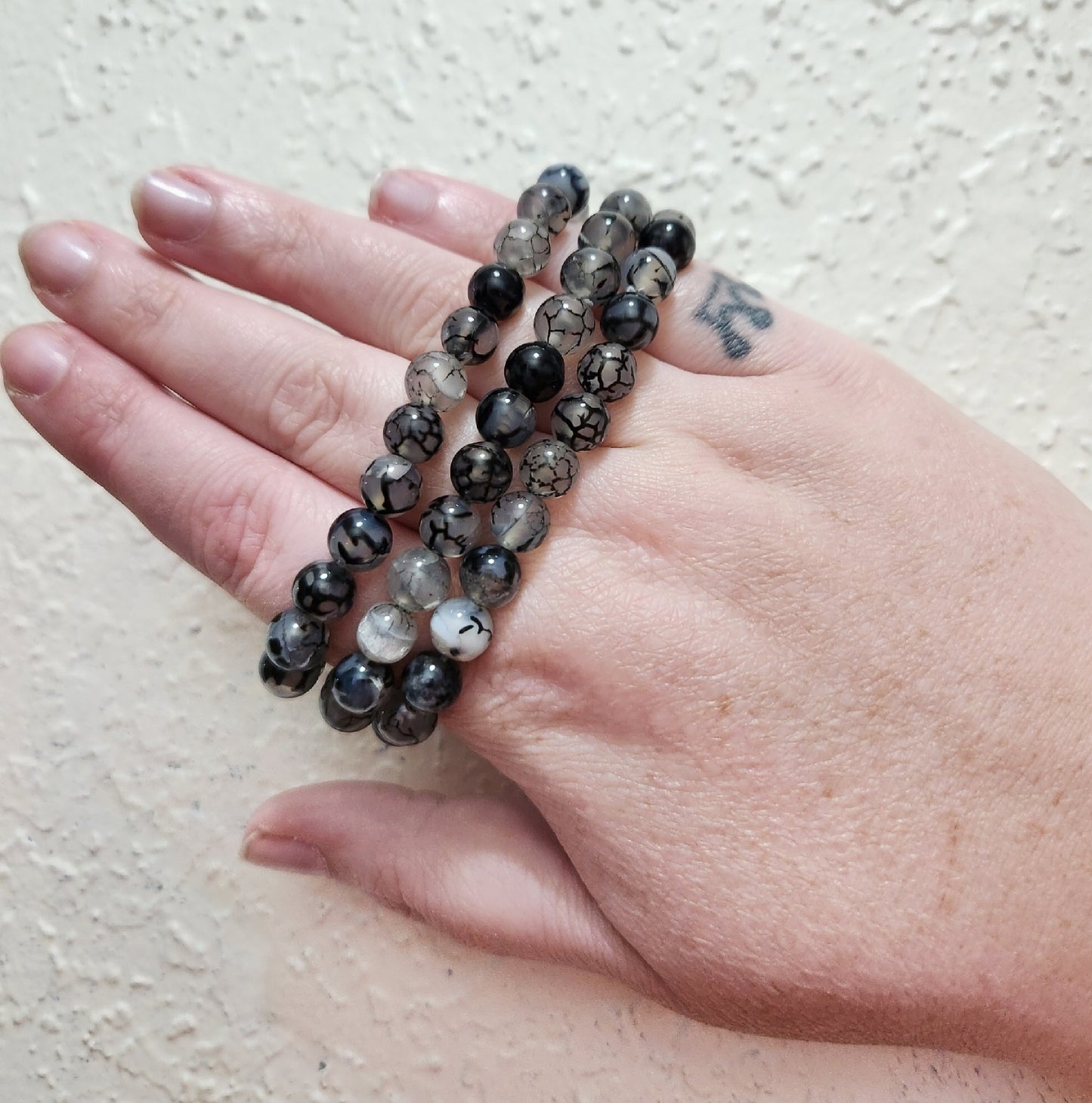 Spiderweb Agate Bracelet - 8mm