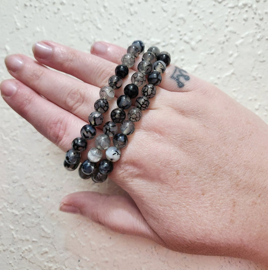Spiderweb Agate Bracelet - 8mm
