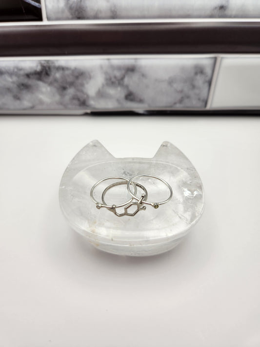 Clear Quartz Cat Bowl