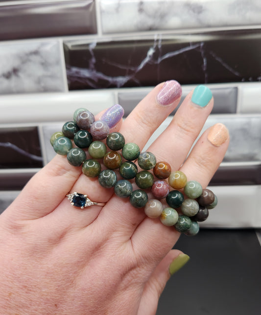 Colorful Moss Agate Bracelet - 8mm