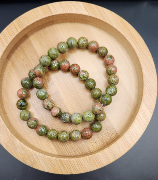 Unakite Bracelet - 8mm