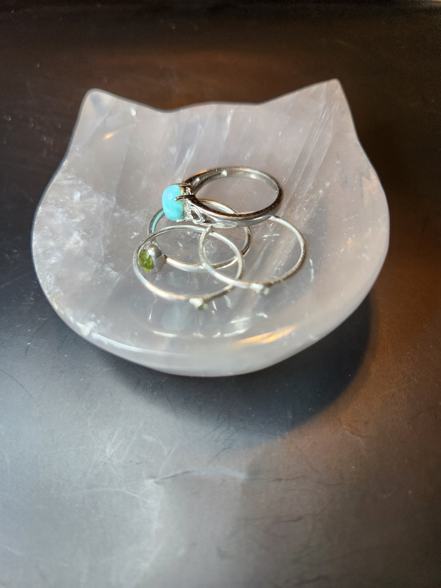 Blue Rose Quartz Cat Bowl