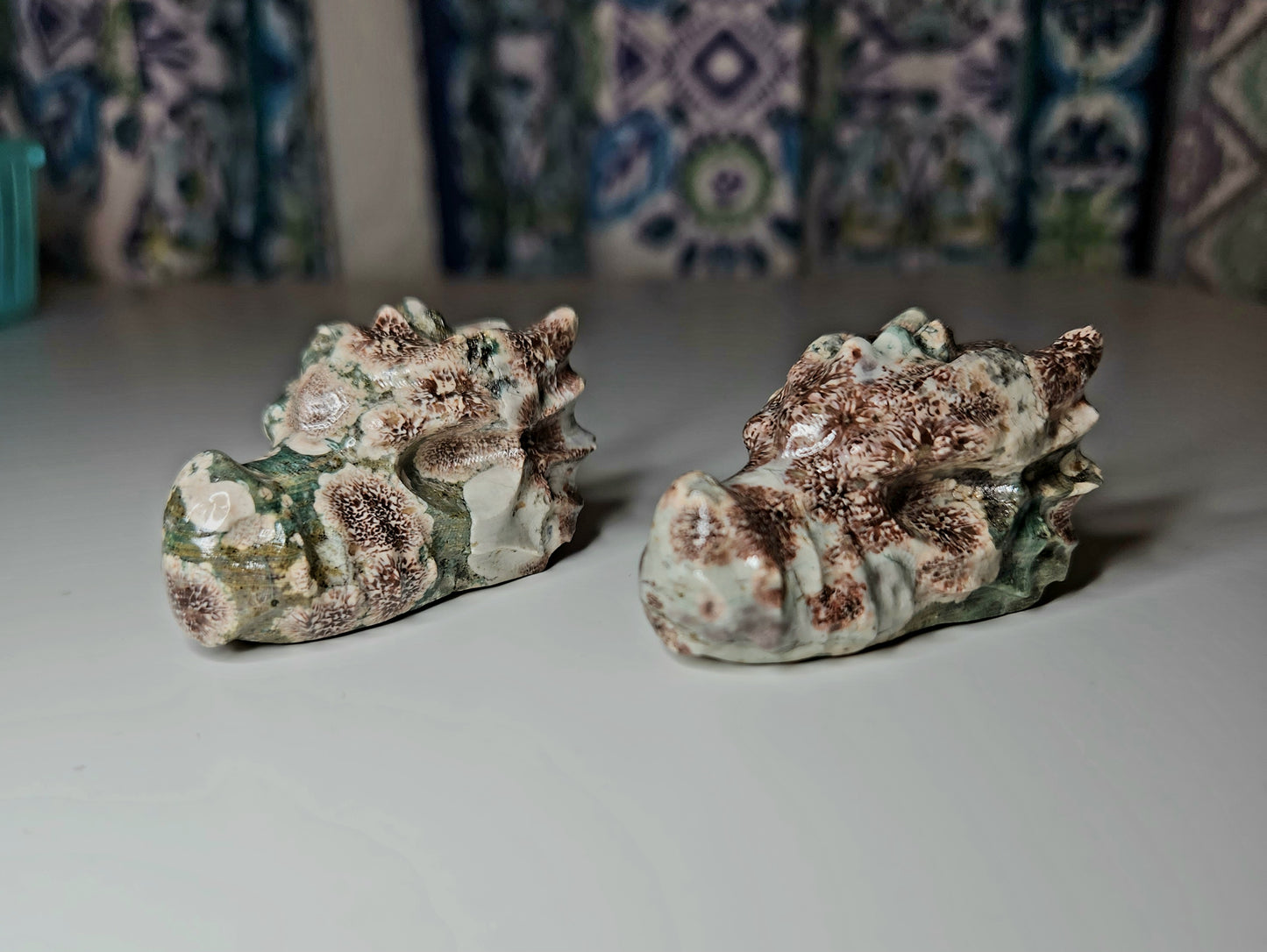 Russian Flower Agate Dragon Head