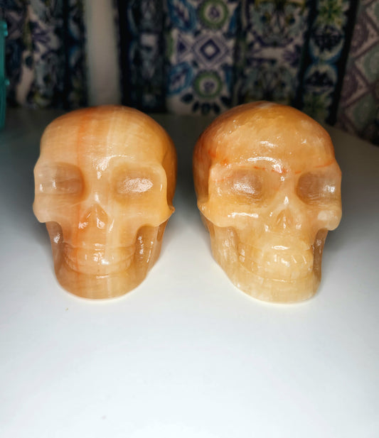 Orange Calcite Skull