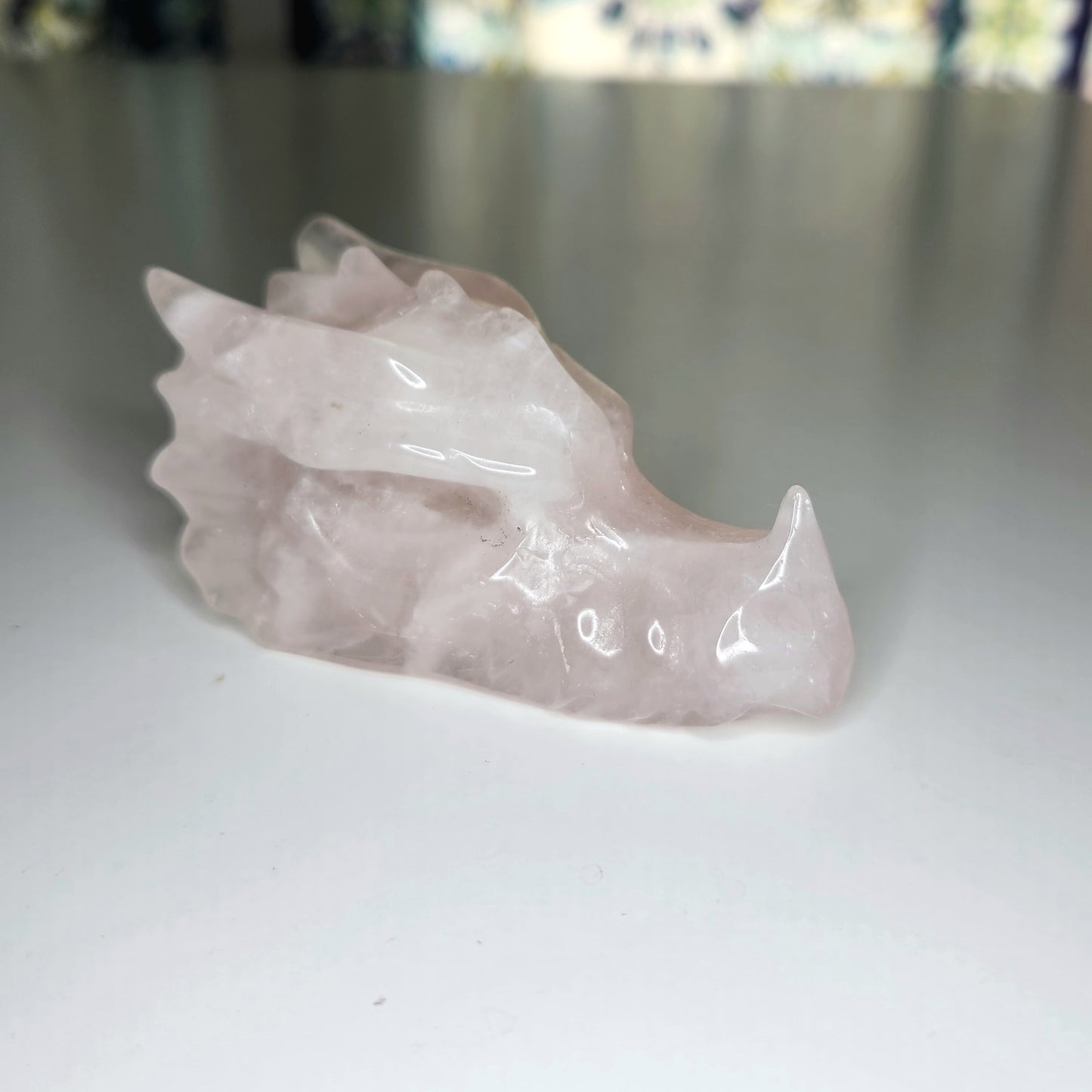 Rose Quartz Dragon Head