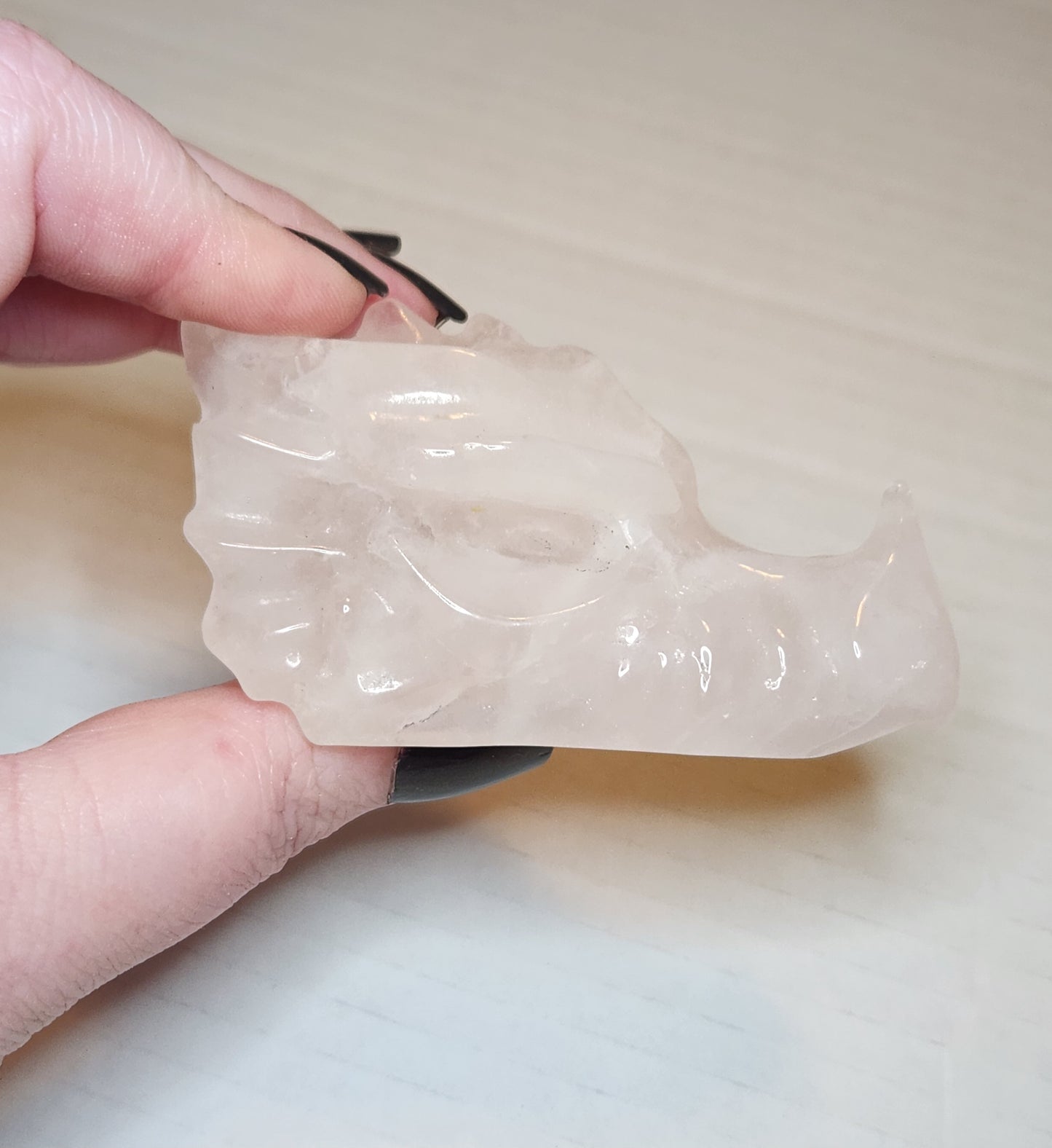 Rose Quartz Dragon Head