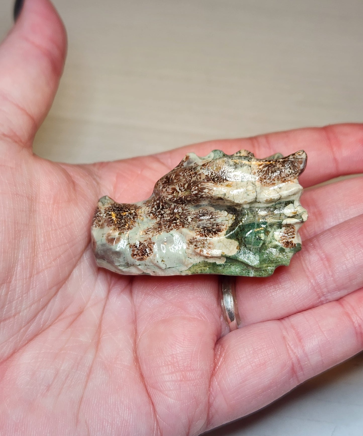Russian Flower Agate Dragon Head