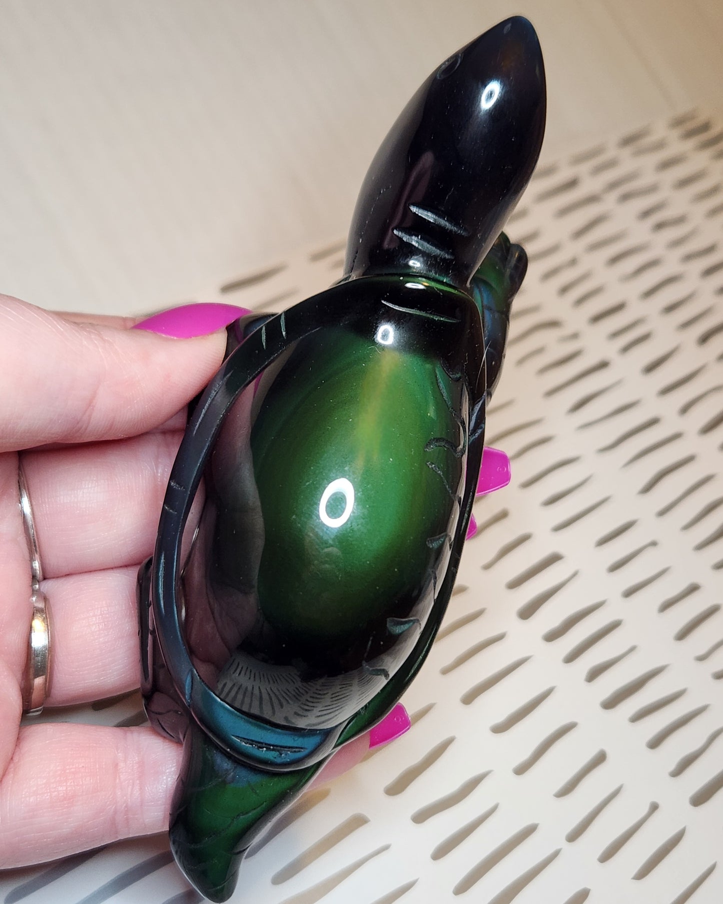 Rainbow Obsidian Turtle