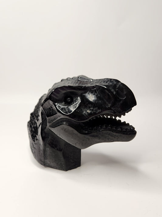 Black Obsidian T-Rex Head