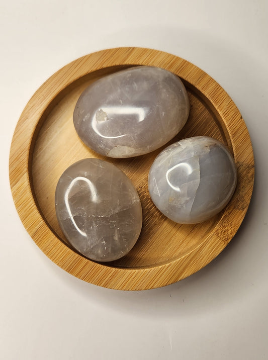 Blue Rose Quartz Palm Stone