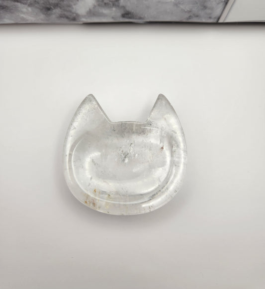 Clear Quartz Cat Bowl